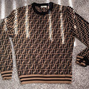 Fendi Knitwear Brown/Black Sweater